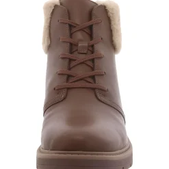 Leighly Lace Leather Faux Fur Trim Ankle Boots