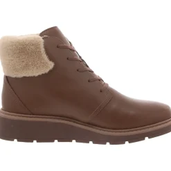 Leighly Lace Leather Faux Fur Trim Ankle Boots