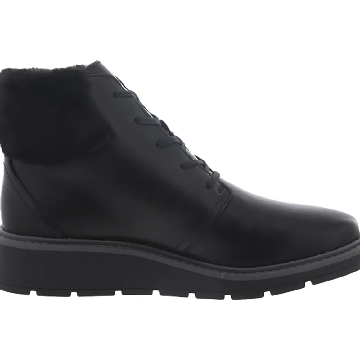 Leighly Lace Leather Faux Fur Trim Ankle Boots