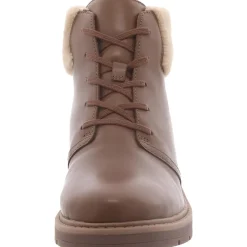 Leighly Lace Leather Faux Fur Trim Ankle Boots