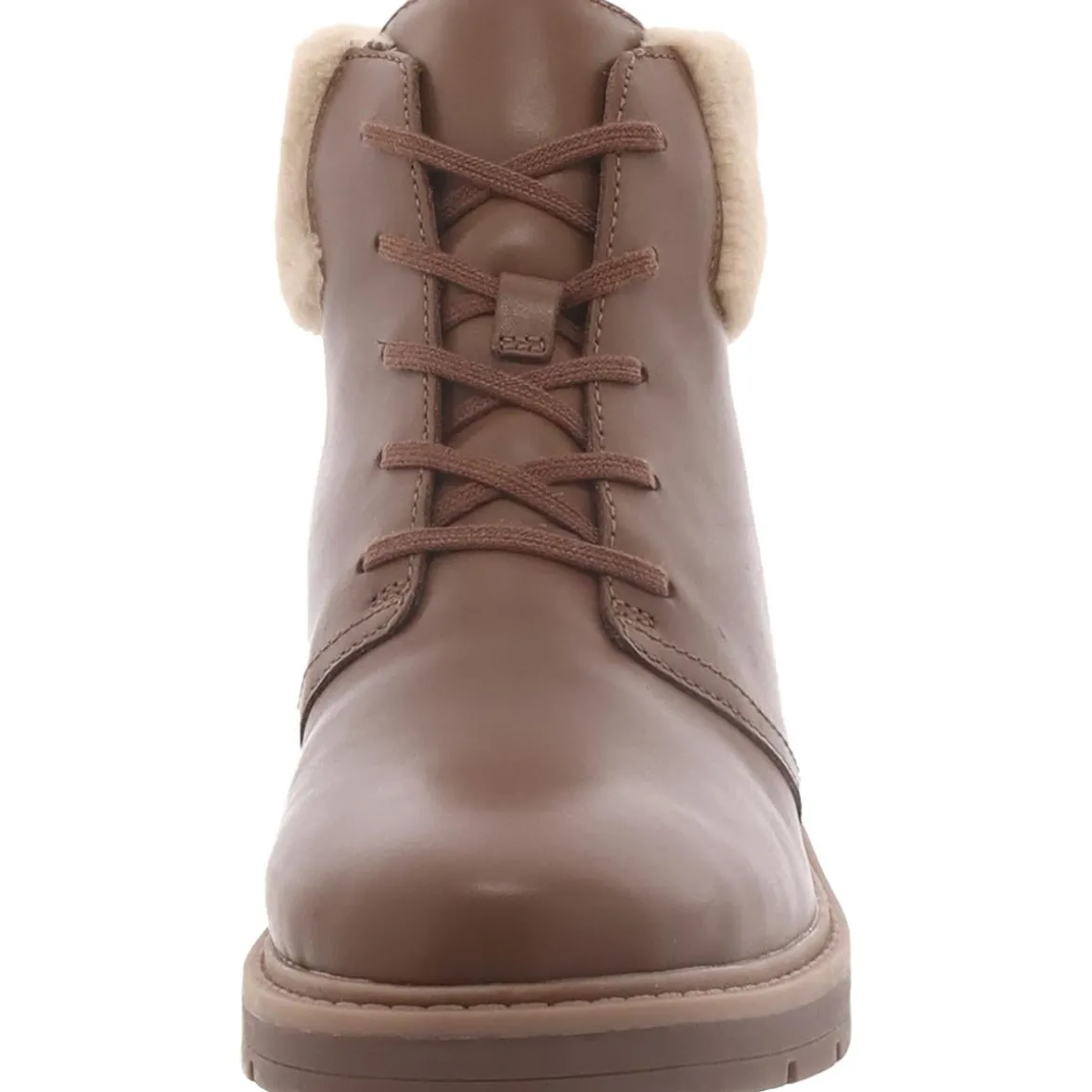 Leighly Lace Leather Faux Fur Trim Ankle Boots