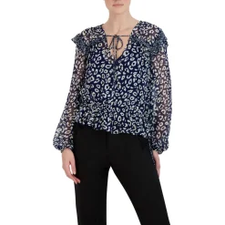 Leopard Ruffled Blouse