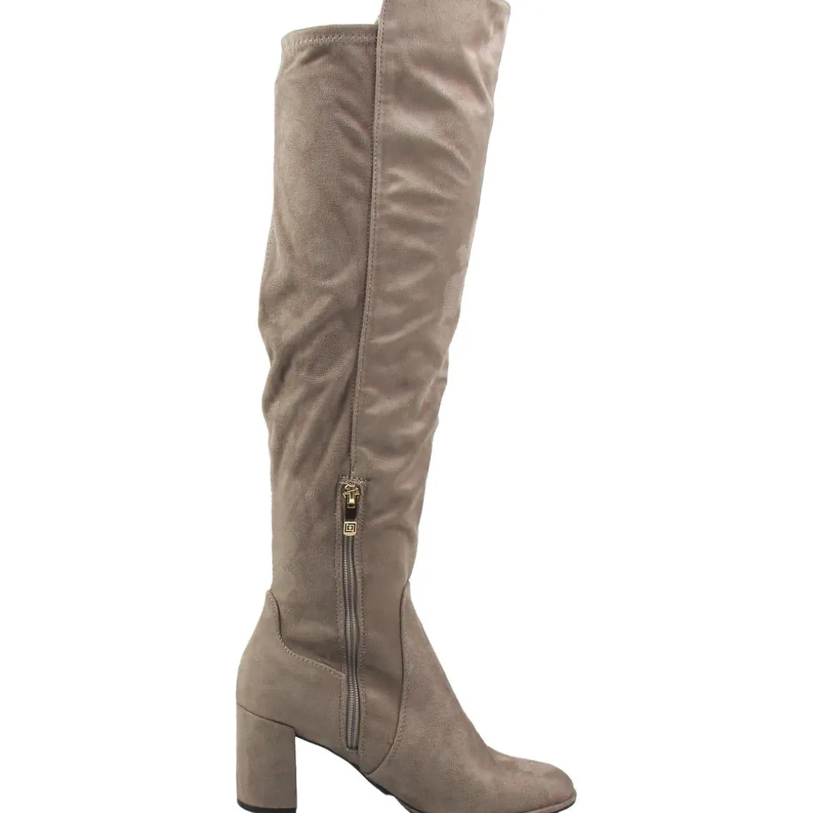 Leyla Block Heel Faux Suede Over-The-Knee Boots