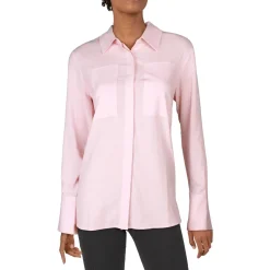 Lightweight Collared Button-Down Top