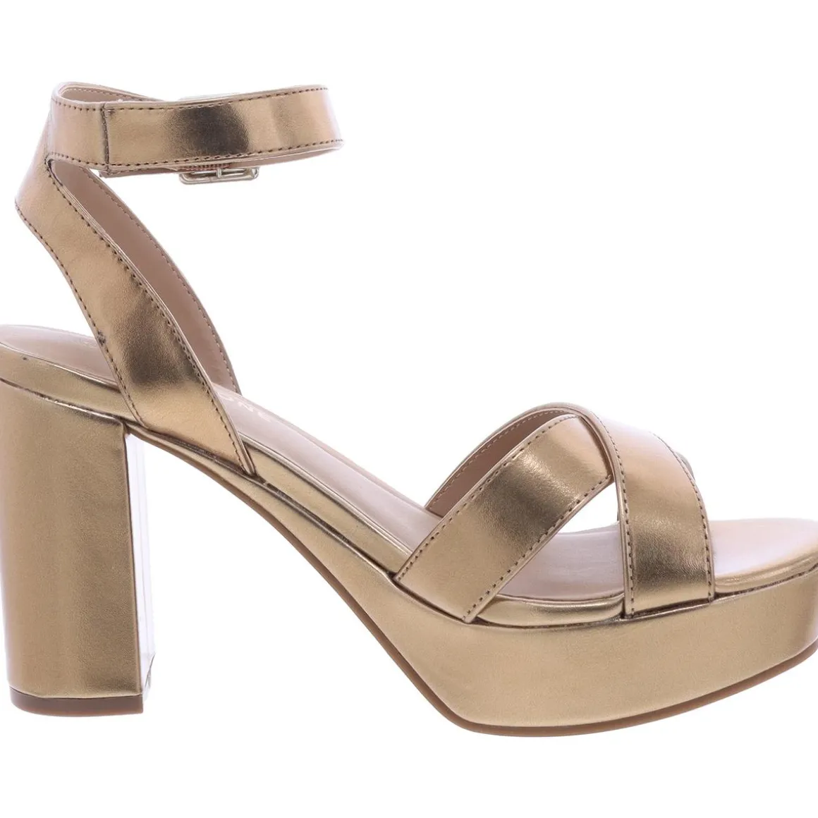 LILLAHF Faux Suede Ankle Strap Block Heel