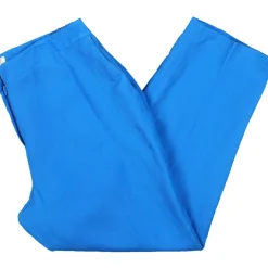 Linen Blend Mid-Rise Straight Leg Pants