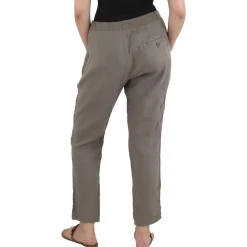 Linen Mid Rise Ankle Pants