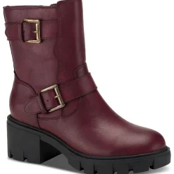 Lionell Faux Leather Motorcycle Boots