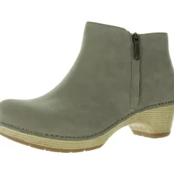 Lizanne Milled Nubuck Zipper Leather Ankle Boots