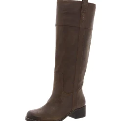 LK-HYBISCUS Solid Leather Knee-High Boots