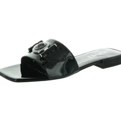 Logo Leather Slide Sandals