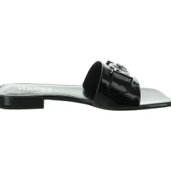 Logo Leather Slide Sandals