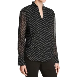 Logo Split Neck Blouse