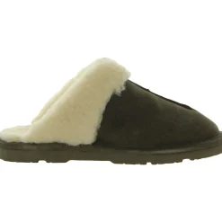 LOKETTA Suede Slip On Slide Slippers
