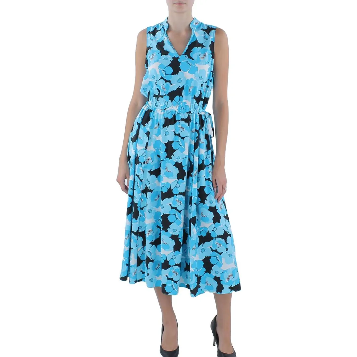 Long Drawstring Waist Midi Dress