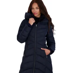 Long Quilted Puffer Coat with Faux Fur Collar