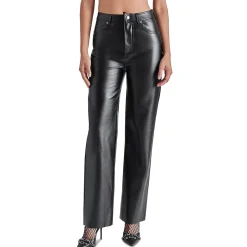 Loren Faux Leather Mid-Rise Straight Leg Pants