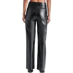 Loren Faux Leather Mid-Rise Straight Leg Pants