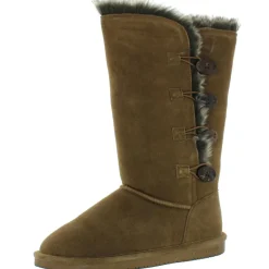Lori Fur Trimmed Suede Shearling Boots