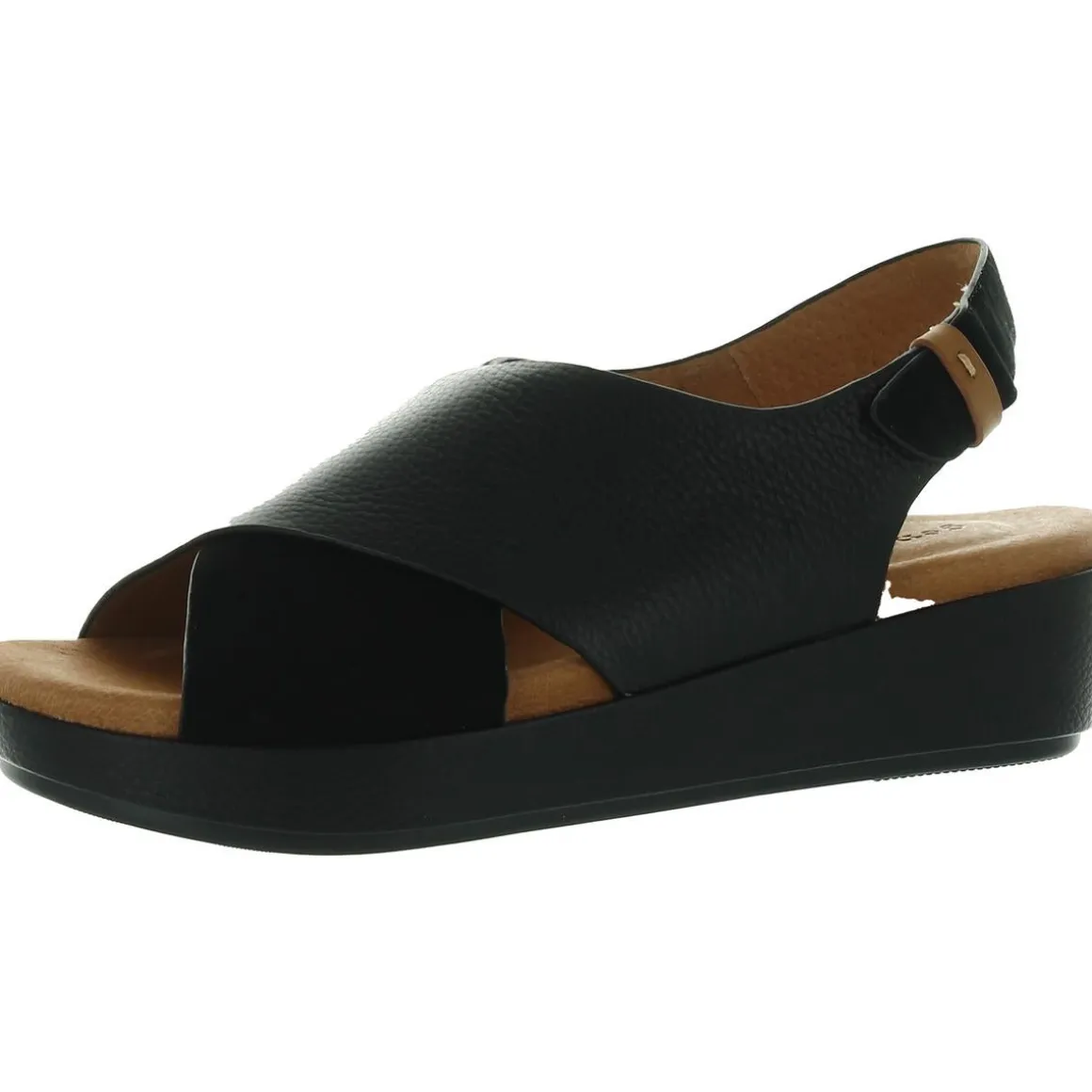 LORI X-BAND Leather Open Toe Wedge Sandals