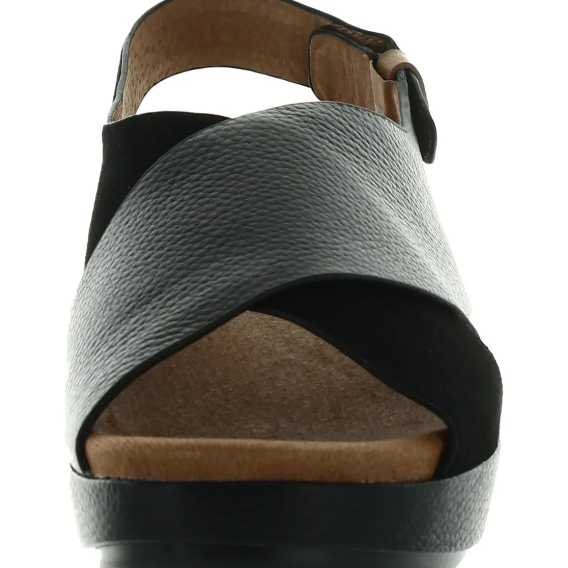 LORI X-BAND Leather Open Toe Wedge Sandals