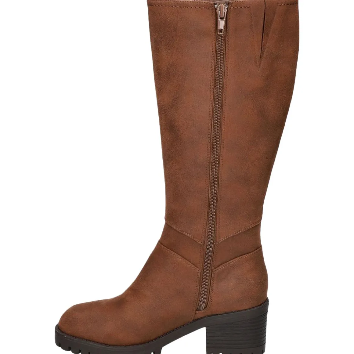 Lorielle Leather Block Heel Mid-Calf Boots