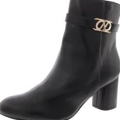 Lottie Faux Leather Solid Ankle Boots
