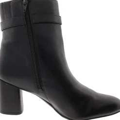 Lottie Faux Leather Solid Ankle Boots