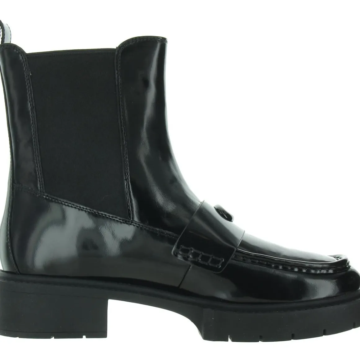 Louisa Leather Bootie Lugged Sole Chelsea Boots
