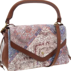 Love Leather Trim Canvas Shoulder Handbag