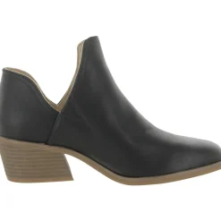 Lucille Round Toe Slip On Ankle Boots