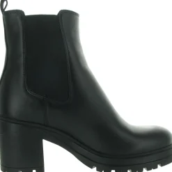 Lugged Sole Faux Leather Ankle Boots