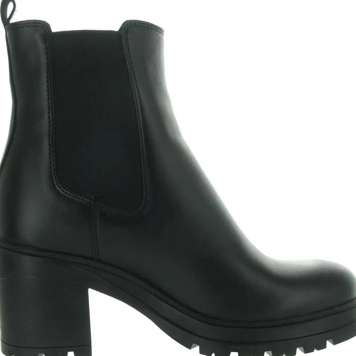 Lugged Sole Faux Leather Ankle Boots