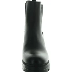 Lugged Sole Faux Leather Ankle Boots