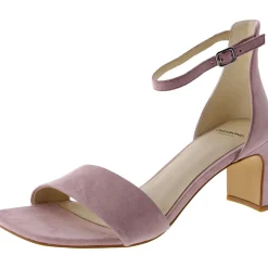 Luisa Suede Ankle Strap Block Heel