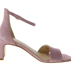 Luisa Suede Ankle Strap Block Heel