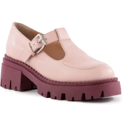 Luster Leather Lugged Sole Loafers