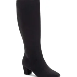 Lyyric Zipper Microfiber Knee-High Boots