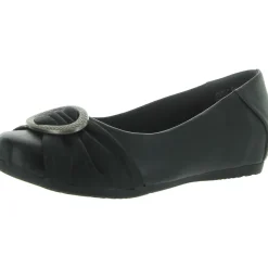 Mabely Faux Leather Embellished Ballet Flats