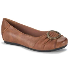 Mabely Faux Leather Embellished Ballet Flats