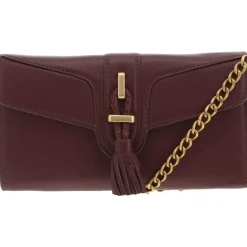 Maecy Fold-Over Leather Clutch Wallet