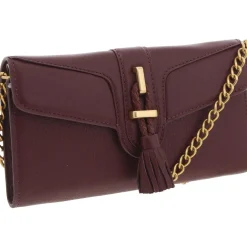 Maecy Fold-Over Leather Clutch Wallet