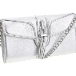 Maecy Fold-Over Leather Clutch Wallet