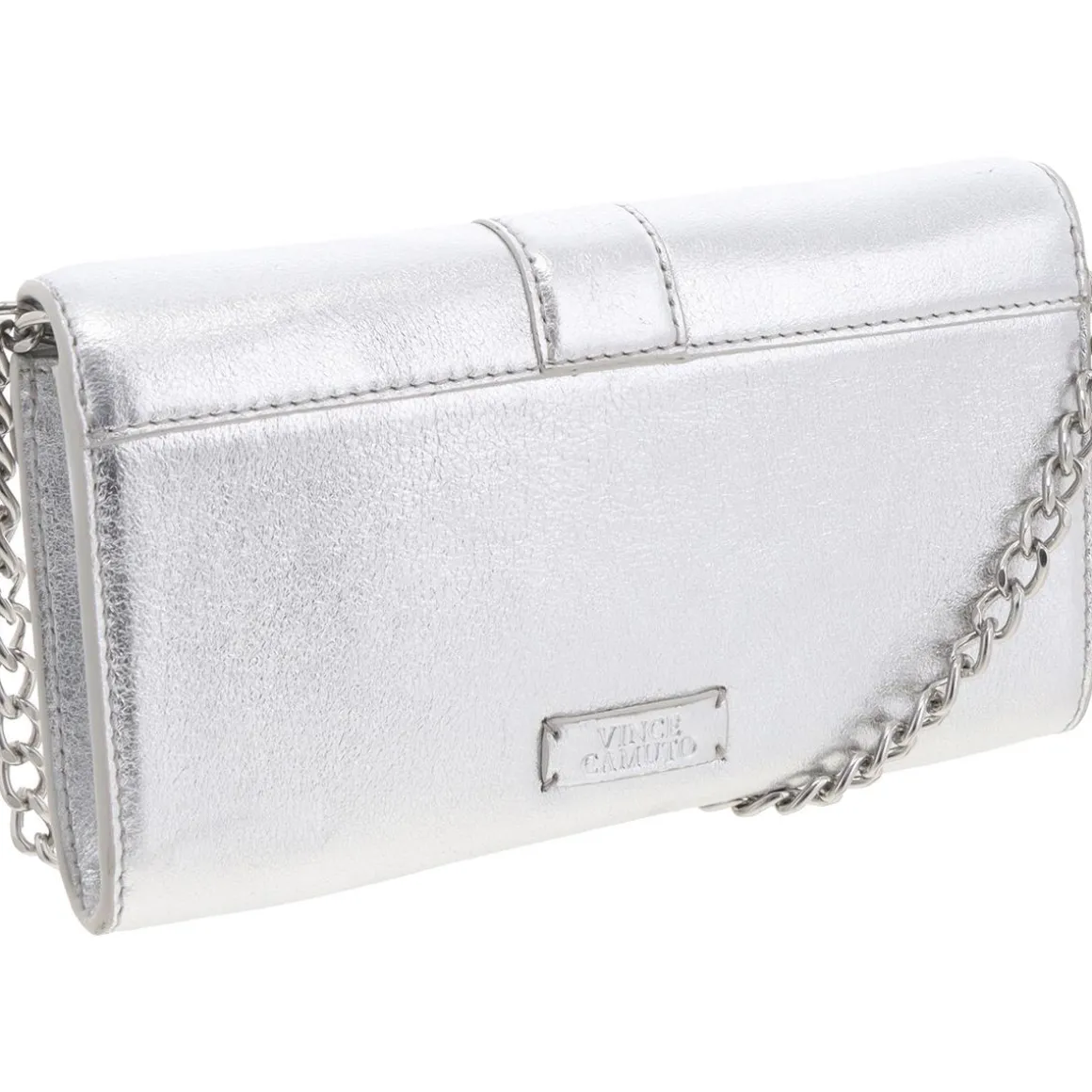Maecy Fold-Over Leather Clutch Wallet