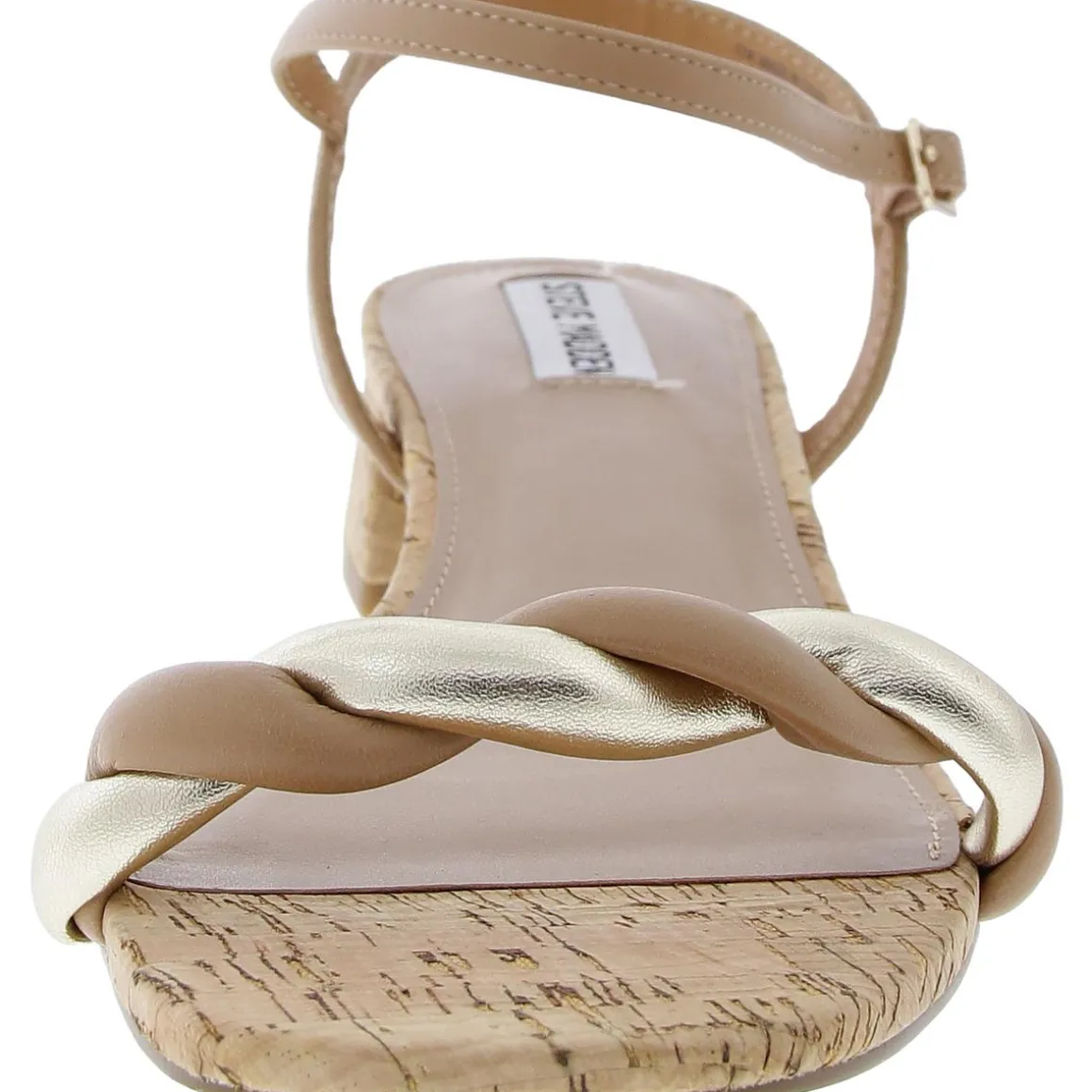 Magnetic Cork Metallic Block Heel