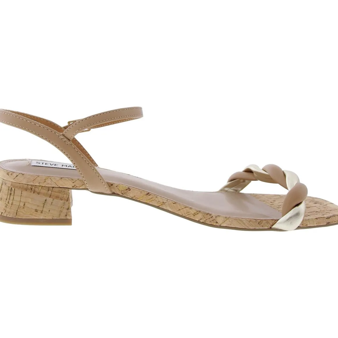 Magnetic Cork Metallic Block Heel