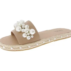 Majorie Faux Leather Flat Slide Sandals