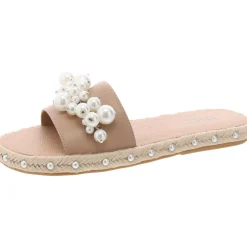 Majorie Faux Leather Flat Slide Sandals