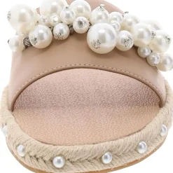 Majorie Faux Leather Flat Slide Sandals