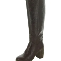 Make An Impact Vegan Croc Stacked Heel Knee-High Boot